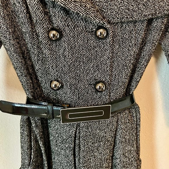 Jesire Black White Tweed Coat Dress ASO Kate Middleton - Picture 7 of 11